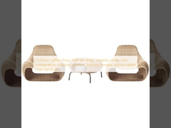 مقهى في الهواء الطلق، متجر الشاي الحليب، مجموعة من الأرائك الروتانية الإبداعية، حديقة في الهواء الطلق، شرفة، شرفة، أثاث كرسي الروتان الترفيهي